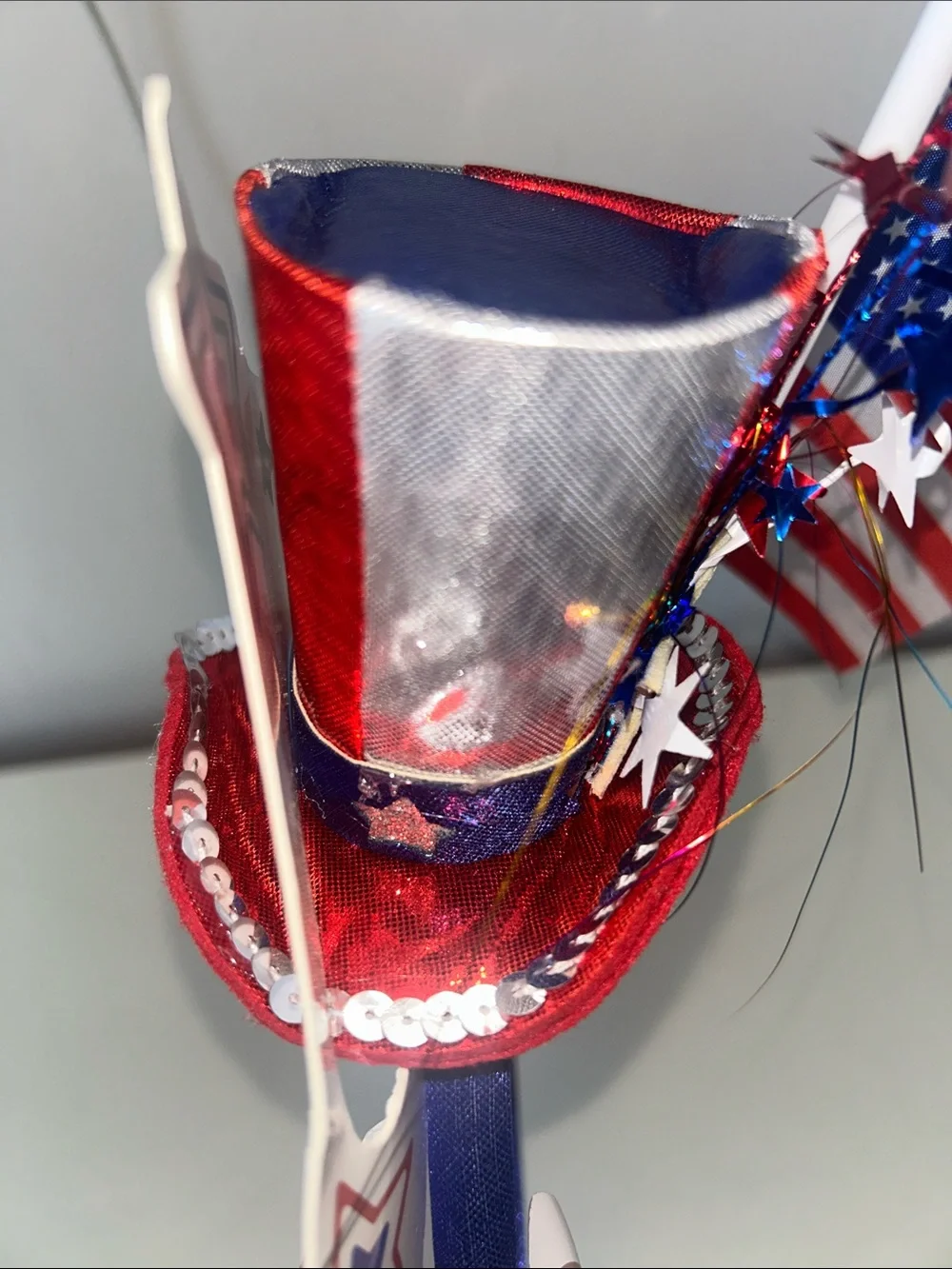 Patriotic Red, White & Blue Party Unisex Headband with Flag NWT